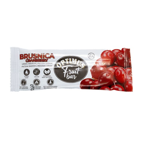 Voćni bar Brusnica 40g Optimus